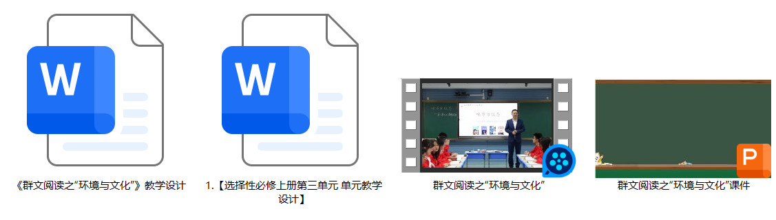 【下载】高中语文《群文阅读之“环境与文化”》课堂实录+课件+教案【张旺】