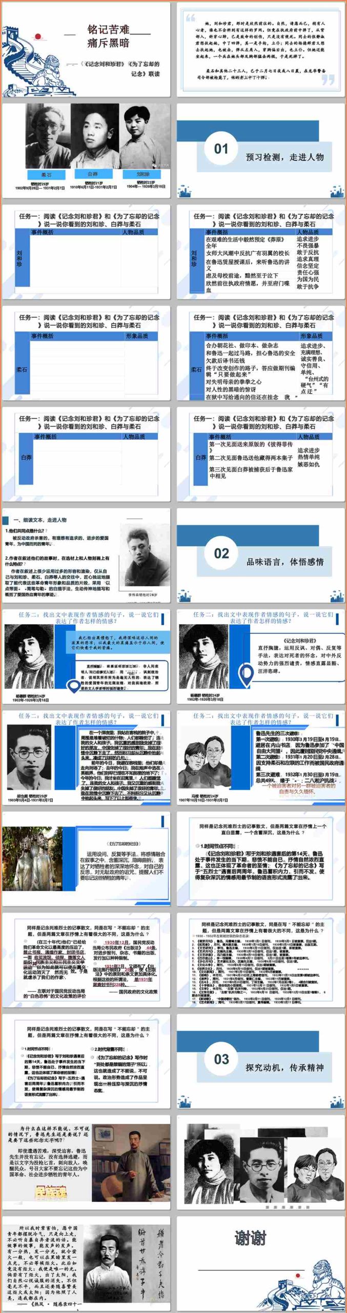 【下载】高中语文《记念刘和珍君》《为了忘却的记念》群文阅读课堂实录+课件+教案【张菁】