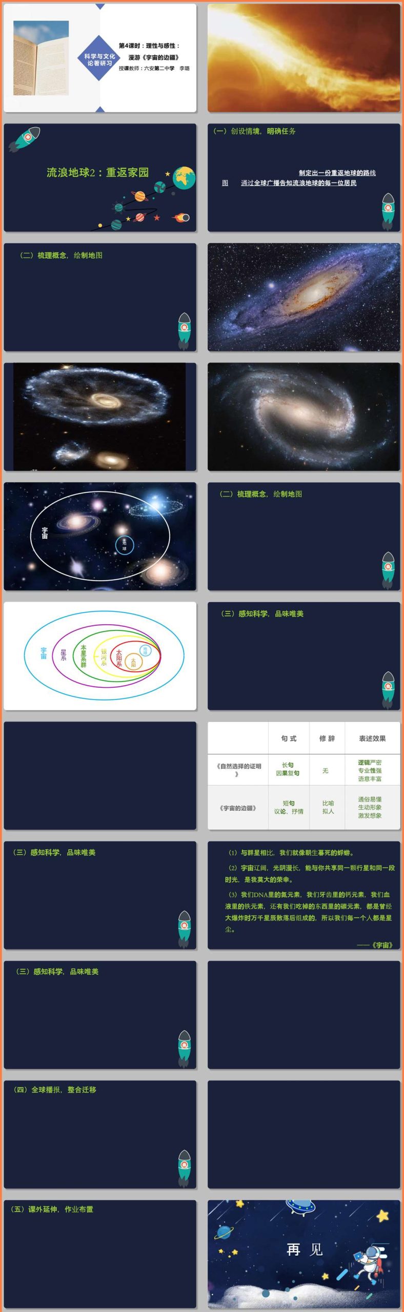 【下载】高中语文《宇宙的边疆》课堂实录+课件+教案【李璐】