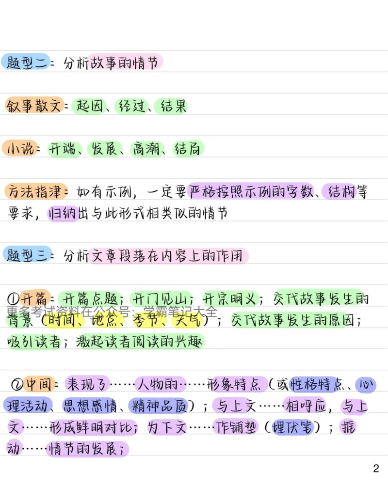 高中语文记叙文阅读常考知识点