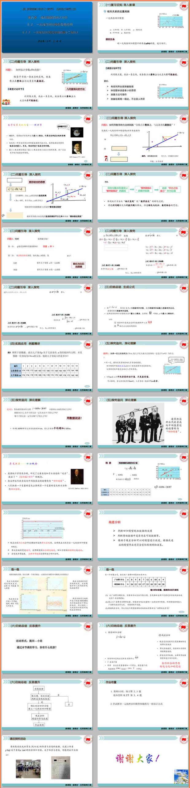 【下载】高中数学《一元线性回归模型及其应用》第3课时 课堂实录+课件+教案【刘谦】