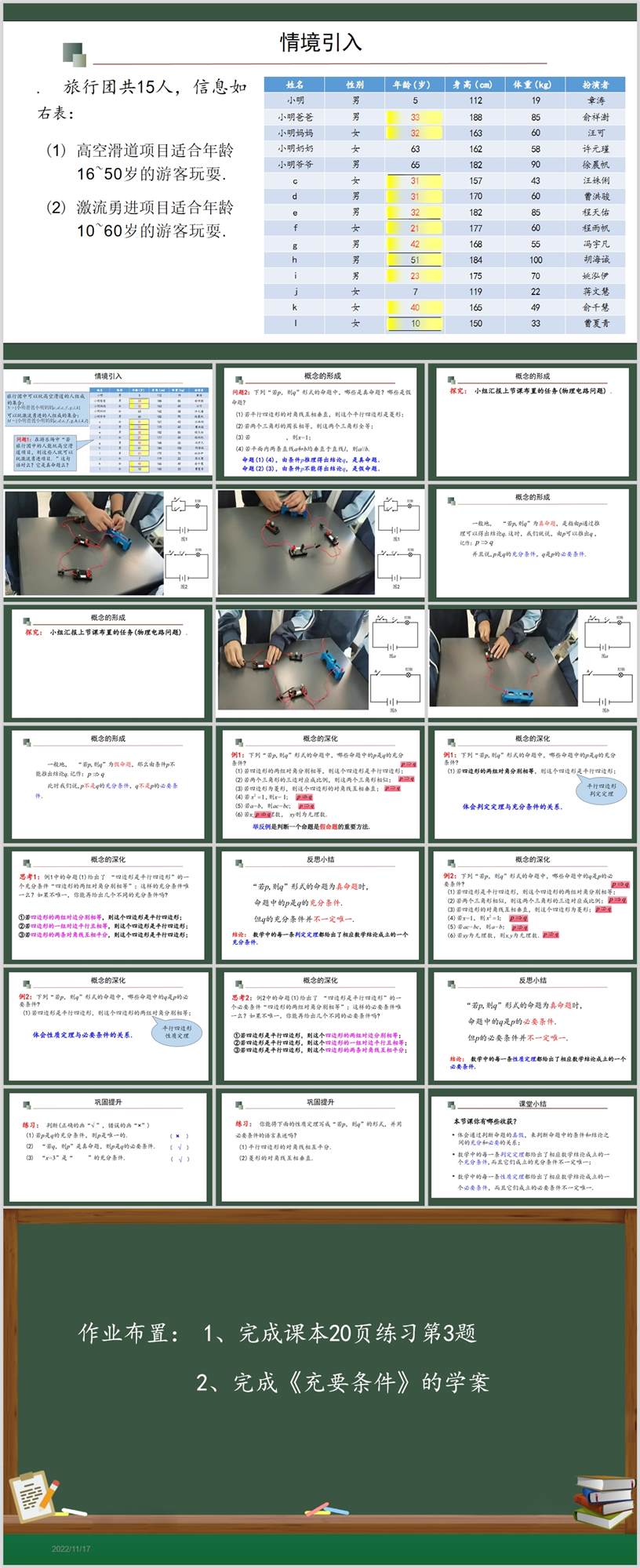 【下载】高中数学《充分条件与必要条件》第1课时 课堂实录+课件+教案【吴莉莉】