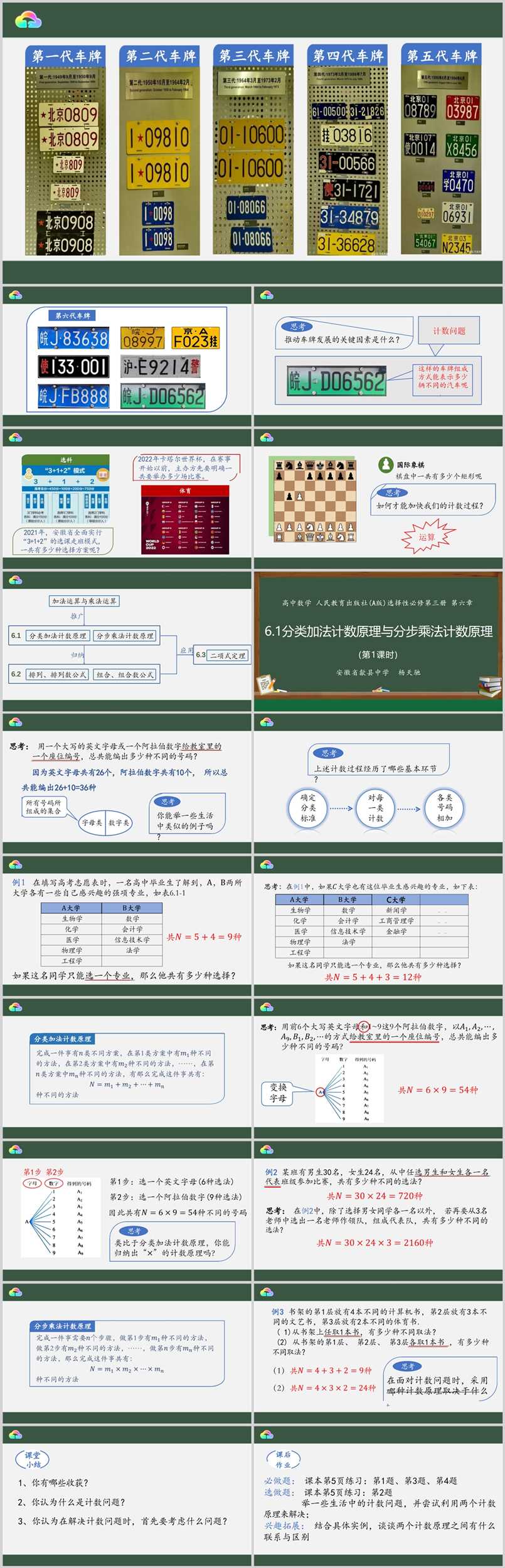 【下载】高中数学《分类加法计数原理与分步乘法计数原理 》第1课时 课堂实录+课件+教案【杨天驰】