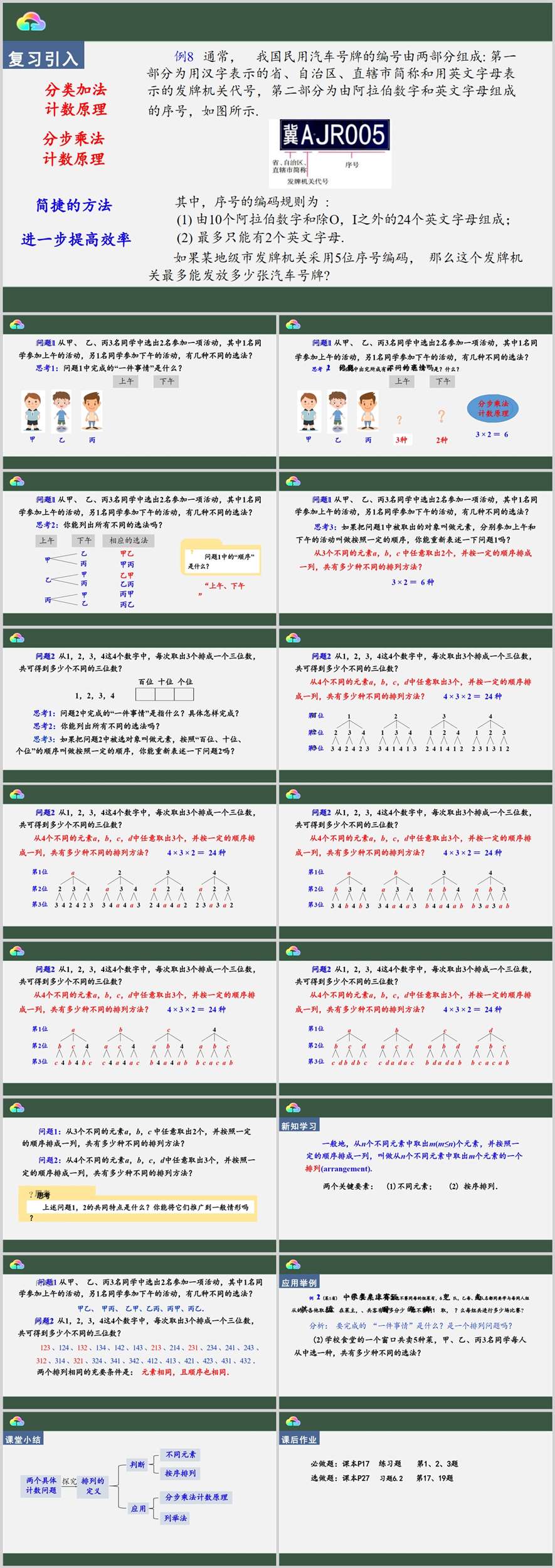 【下载】高中数学《排列 》课堂实录+课件+教案【邓志强】