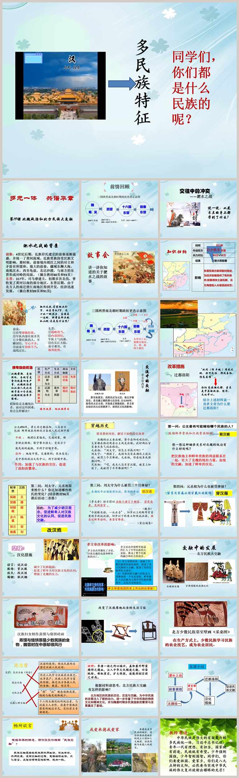 【下载】七年级历史《北魏政治和北方民族大交融》课堂实录+课件+教案【施丽玲】
