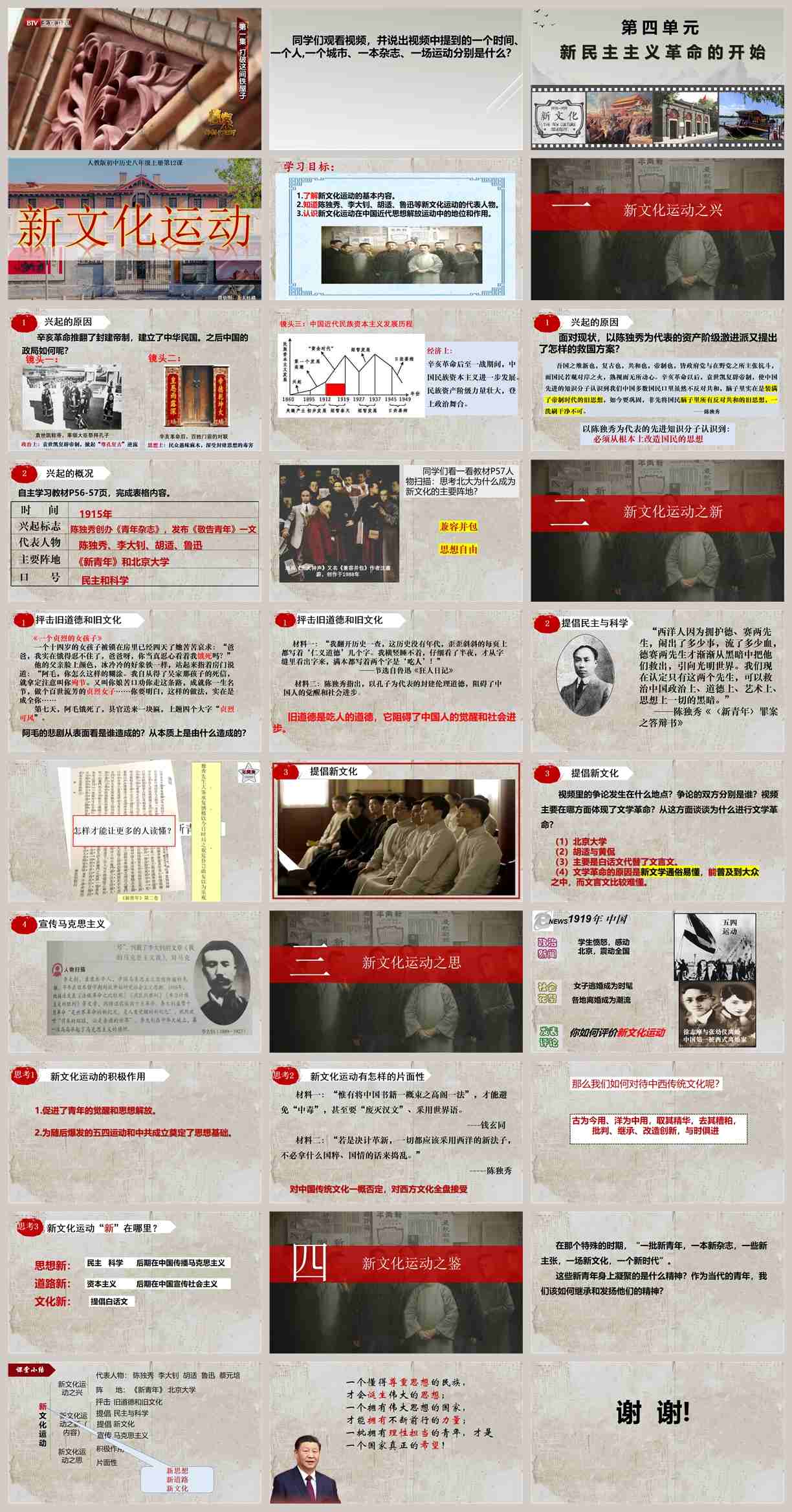 【下载】八年级历史《新文化运动》课堂实录+课件+教案【杲占莹】