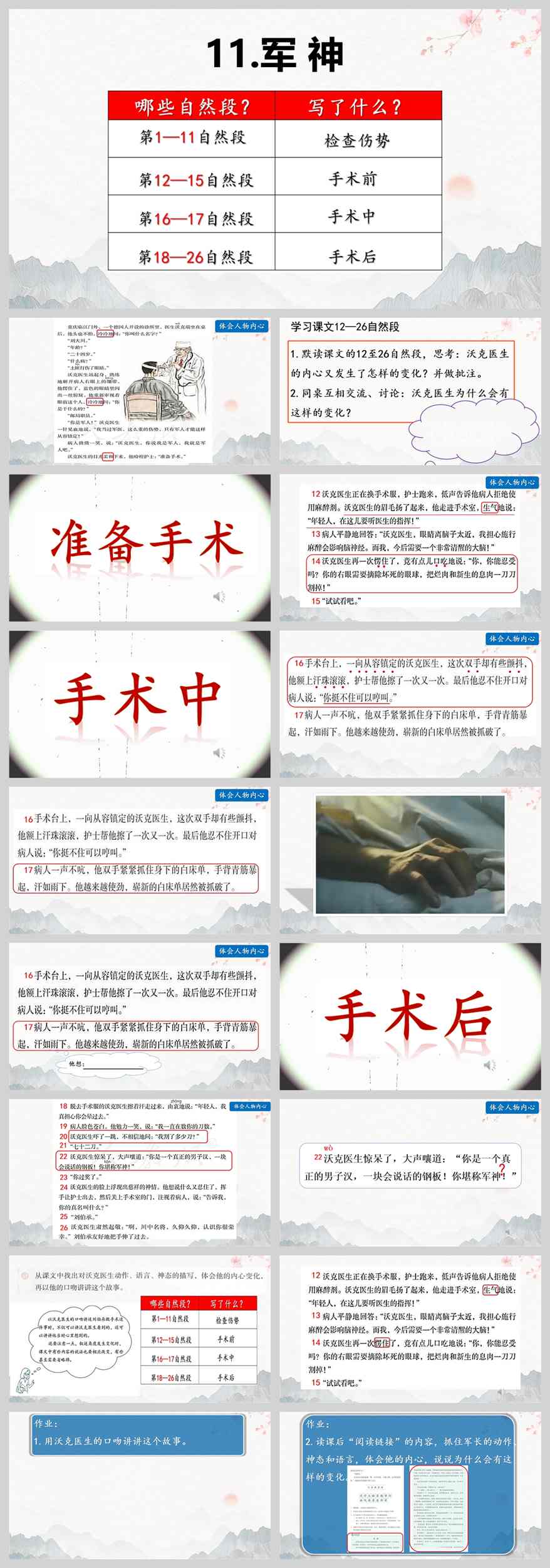 【下载】五年级语文《军神》 课堂实录+ppt课件+教案【庄树梅】